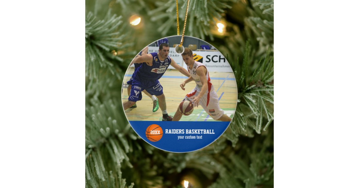 Custom Basketball Photos Player Team Name Year Ceramic Ornament | Zazzle