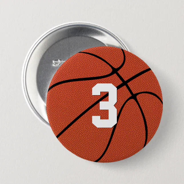 Custom Basketball Player Jersey Number or Letters Button Zazzle