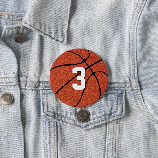 Custom Basketball Player Jersey Number or Letters Button Zazzle