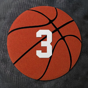 Custom Basketball Player Jersey Number or Letters Button