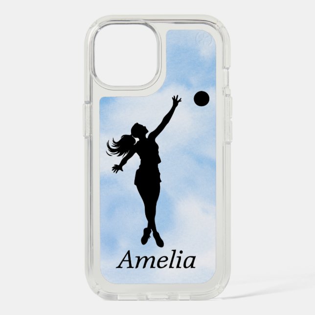 Custom Basketball Player Silhouette Blue Sky  Speck iPhone Case (Front)