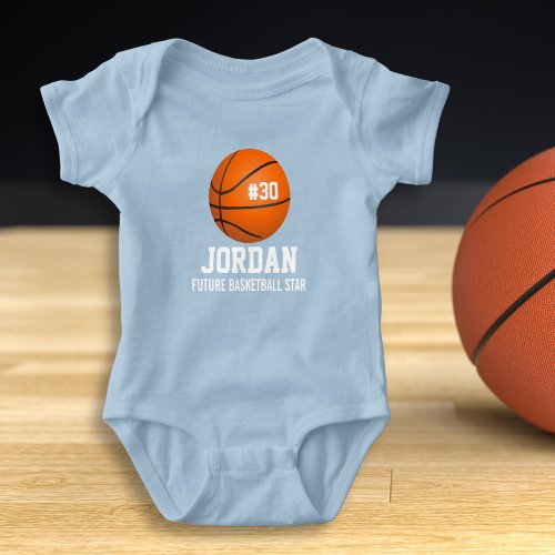 Custom Basketball Player  Team Name Jersey  Year Baby Bodysuit