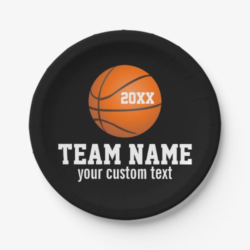Custom Basketball Player  Team Name Jersey  Year Paper Plates