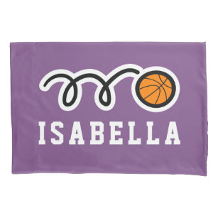 Custom basketball print pillowcases for kid's room