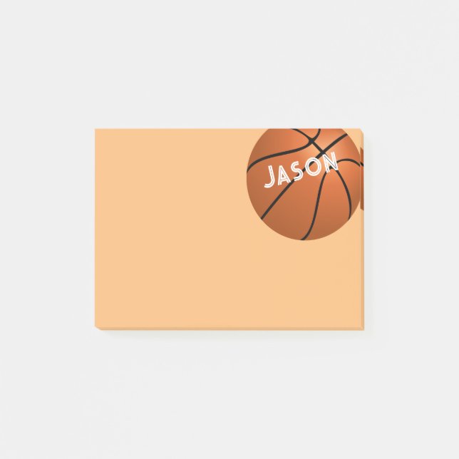 custom basketball ready to personalize post-it notes (Front)