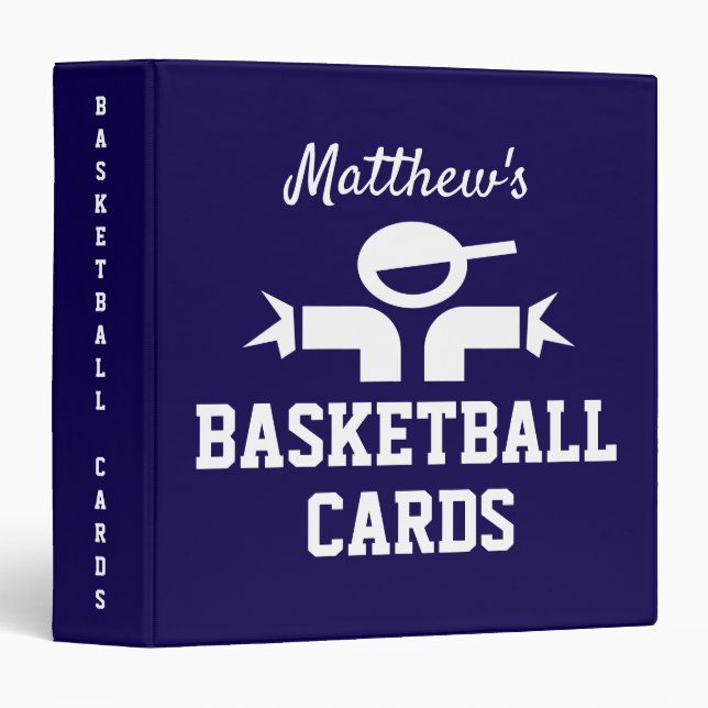 Custom basketball ring binder for card collection (Front/Spine)