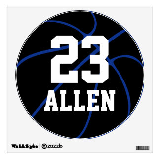 Custom Basketball Round Wall Decal (Blue)