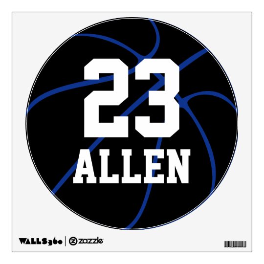 Custom Basketball Round Wall Decal (Blue)