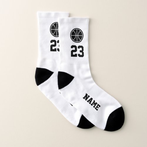 Custom basketball sport socks with jersey number