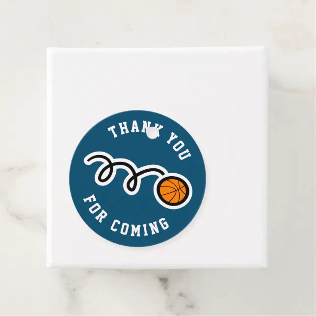 Custom basketball sports Birthday thank you gift Favor Tags | Zazzle
