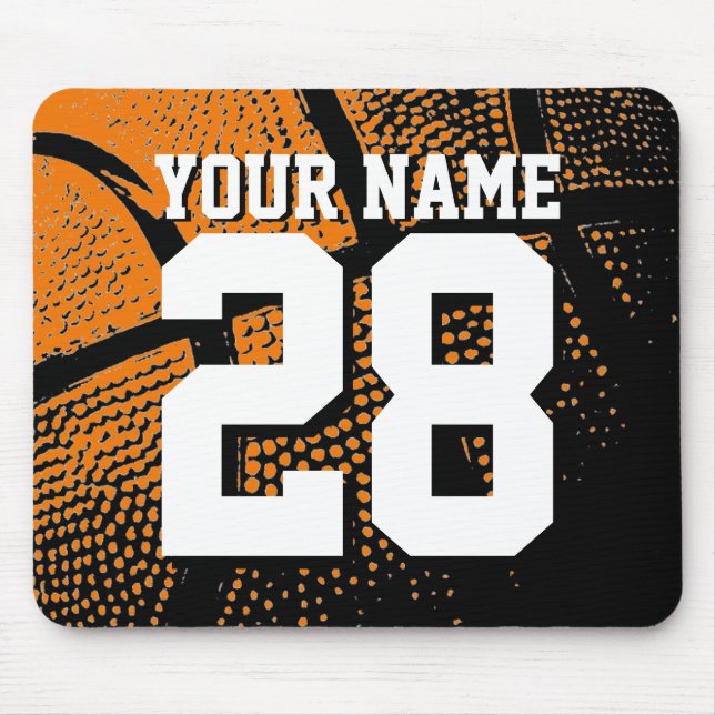 Custom basketball sports jersey number and name mouse pad (Front)