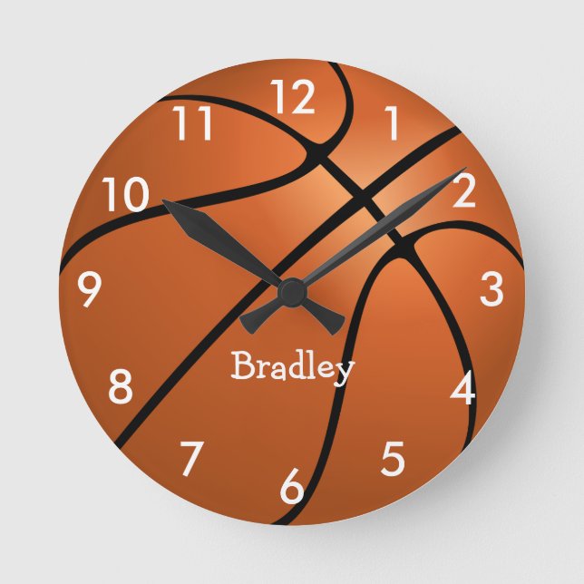 Custom Basketball Sports Round Clock (Front)