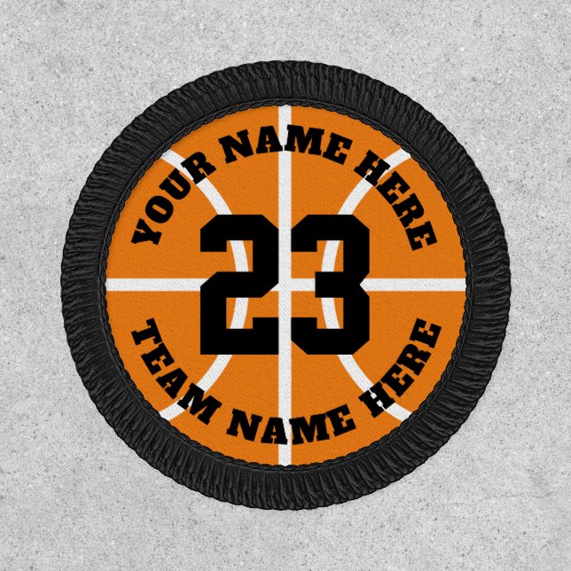 Custom basketball sports Velcro and iron-on patch (Front)
