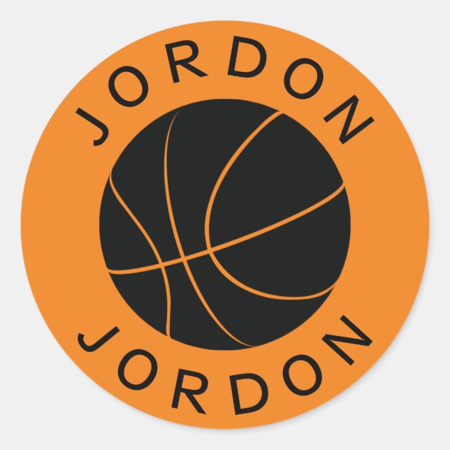 Custom Basketball Sticker with Name & Custom Color (Front)