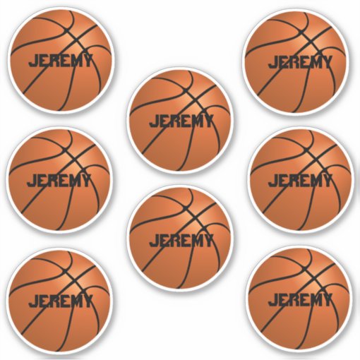 custom basketball stickers add your name Zazzle