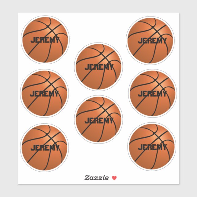 custom basketball stickers add  your name (Sheet)