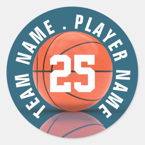 Custom Basketball Team Classic Round Sticker