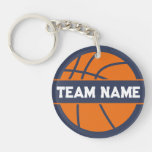 Custom Basketball Team | Name | Number Keychain at Zazzle