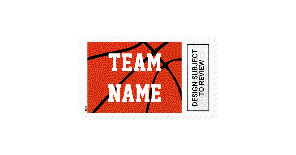 Custom Basketball Team Name Or Other Text Stamps Zazzle Com
