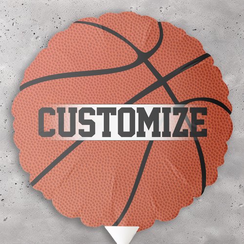 Custom Basketball Team Name or Text Party Balloon