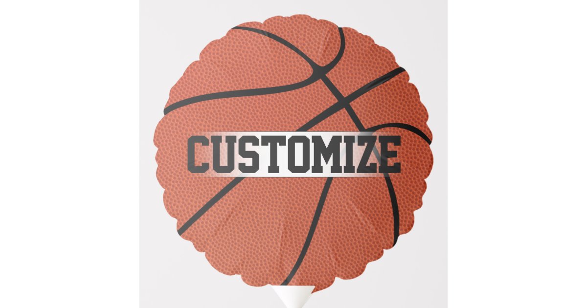 Custom Basketball Team Name or Text Party Balloon | Zazzle.com