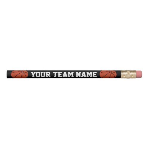 Custom Basketball Team Name or Text Pencil