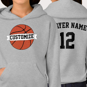 Custom Basketball Team Name, Player Name & Number Hoodie