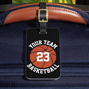 Custom Basketball Team Name, Player Number & Color Luggage Tag