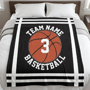 Custom Basketball Team Name & Player Number Sports Fleece Blanket