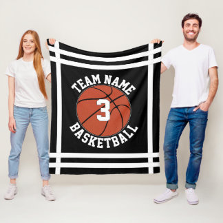 Custom Basketball Team Name & Player Number Sports Fleece Blanket