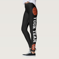 Basketball Red Black Wide Striped Varsity Sports Leggings