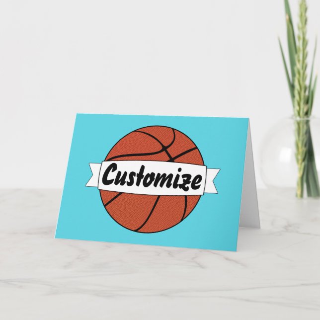 Custom Basketball Team Name Text Basketball Party Card (Front)
