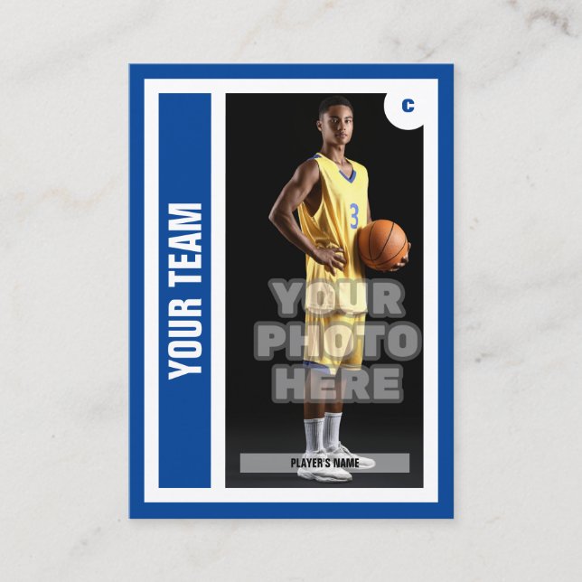 Custom Basketball Trading Card - Blue (Front)