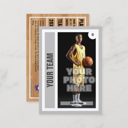 Custom Basketball Trading Card _ Light Grey