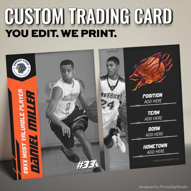 Custom Basketball Trading Card, Orange MVP Card (Custom Basketball Trading Card, Orange MVP Card)