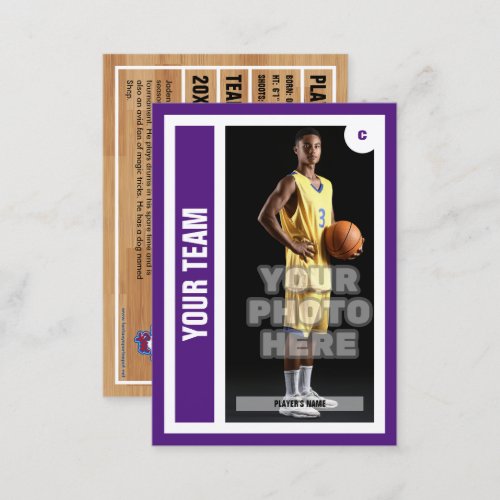 Custom Basketball Trading Card _ Royal Purple
