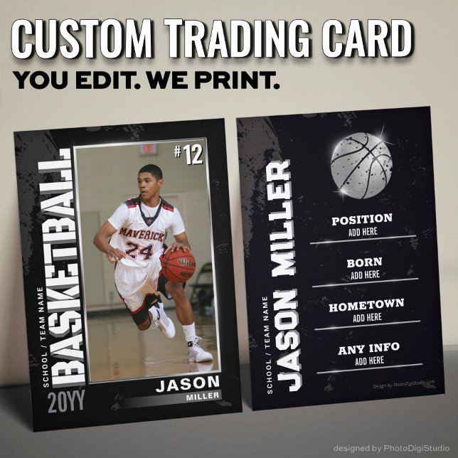 Custom Basketball Trading Card, Silver Player Calling Card (Custom Basketball Trading Card, Silver Player Calling Card)