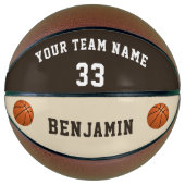 Custom Basketball with Name Number Kids (Front)