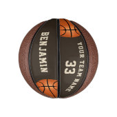 Custom Basketball with Name, Team and Number (Vertical)
