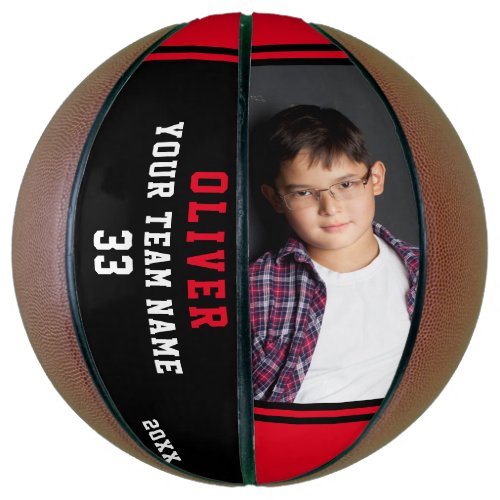 Custom Basketball with Team Name Number Photo