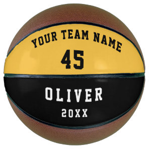 Custom Basketball Yellow Player Team Name Number