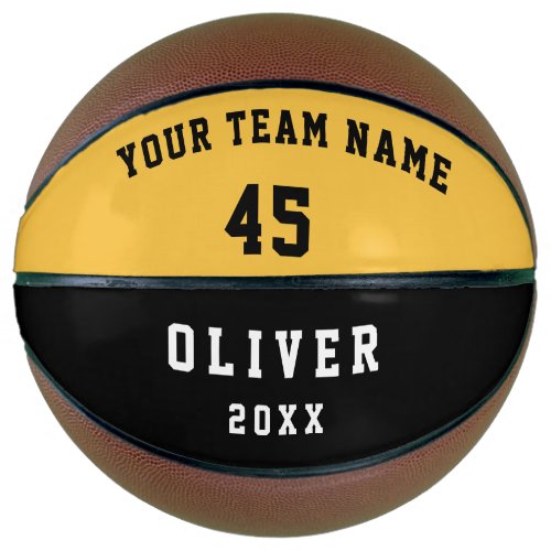 Custom Basketball Yellow Player Team Name Number