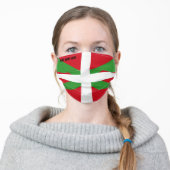 Custom, Basque Country national flag, ikurriña: Adult Cloth Face Mask (Worn)