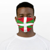 Custom, Basque Country national flag, ikurriña: Adult Cloth Face Mask (Worn)