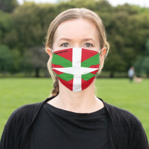 Custom Basque Country national flag ikurria Adult Cloth Face Mask