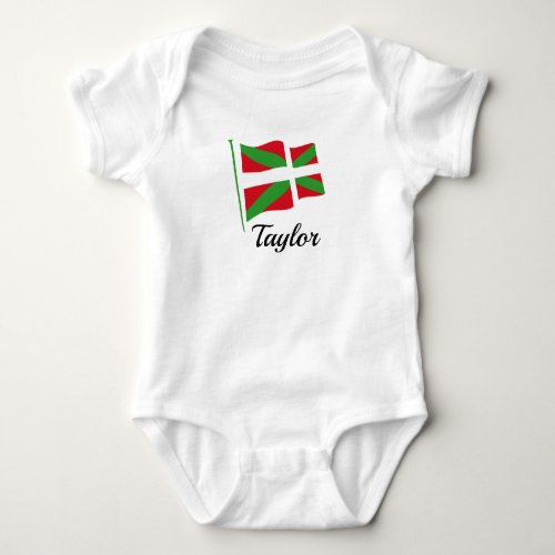 Custom Basque Country national flag ikurria Baby Bodysuit