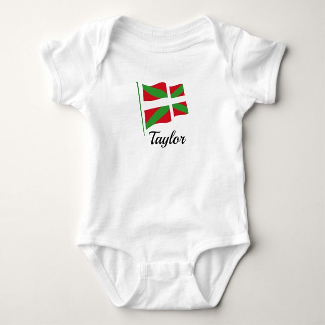 Custom, Basque Country national flag, ikurriña: Baby Bodysuit (Front)