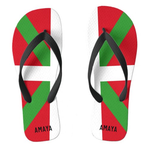 Custom Basque Country national flag ikurria Flip Flops
