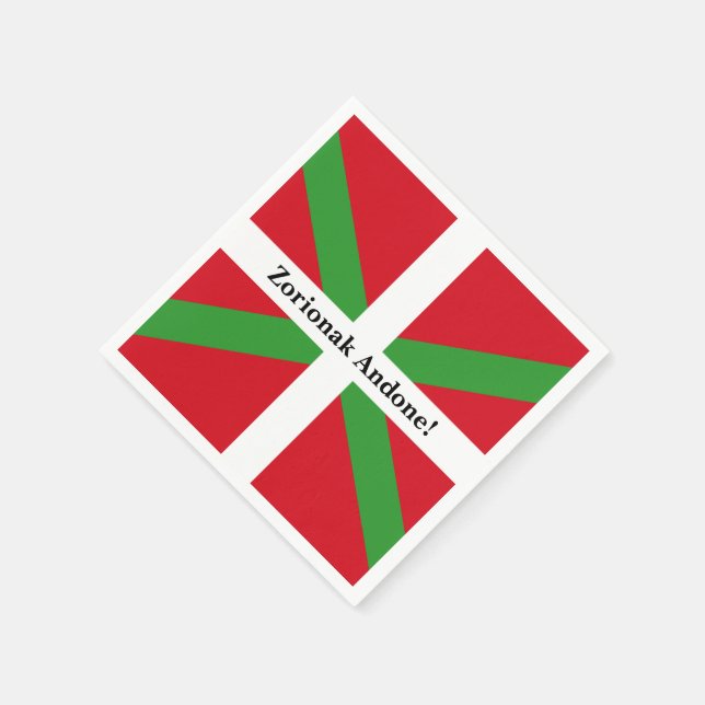 Custom, Basque Country national flag, ikurriña: Napkins (Corner)
