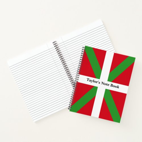 Custom Basque Country national flag Ikurria Notebook